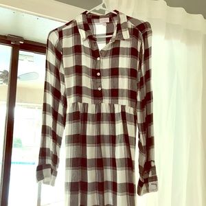 Black & White Plaid Maternity Top